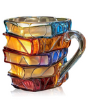 Caneca Livro em Resina 3D Pintada Criativa 300ml para Café e Chá | Home Gaju