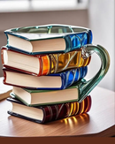 Caneca Livro em Resina 3D Pintada Criativa 300ml para Café e Chá | Home Gaju