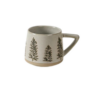 Caneca Natalina de Cerâmica com Alça Resistente ao Calor com pinheiros