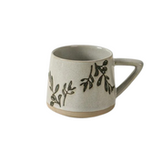 Caneca Natalina de Cerâmica com Alça Resistente ao Calor folhas