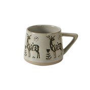 Caneca Natalina de Cerâmica com Alça Resistente ao Calor com alce