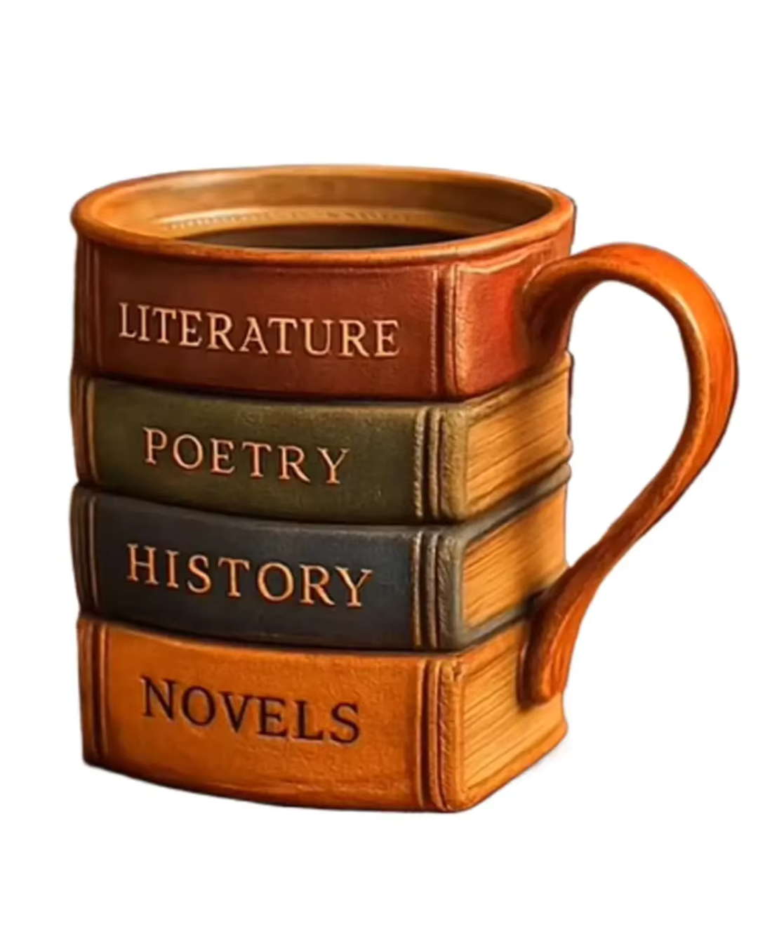 Caneca de Café 3D Design Livro em Resina Criativa Versátil e Resistente | Home Gaju