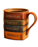 Caneca de Café 3D Design Livro em Resina Criativa Versátil e Resistente | Home Gaju