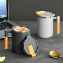 Caneca de Café de Aço Inoxidável com Tampa - Resistente ao Calor e Parede Dupla | Home Gaju