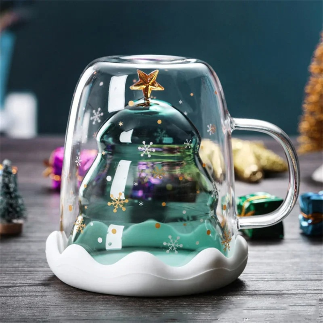 Caneca de Natal 300ml virada de cabeça para baixo