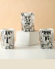 Caneca Criativa Dog 3D em Cerâmica Caneca de Café e Chá com Detalhes Dourados ou Prateados | Home Gaju