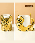 Caneca Criativa Dog 3D em Cerâmica Caneca de Café e Chá com Detalhes Dourados ou Prateados | Home Gaju