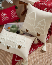 Capa de Almofada de Natal com Borlas creme