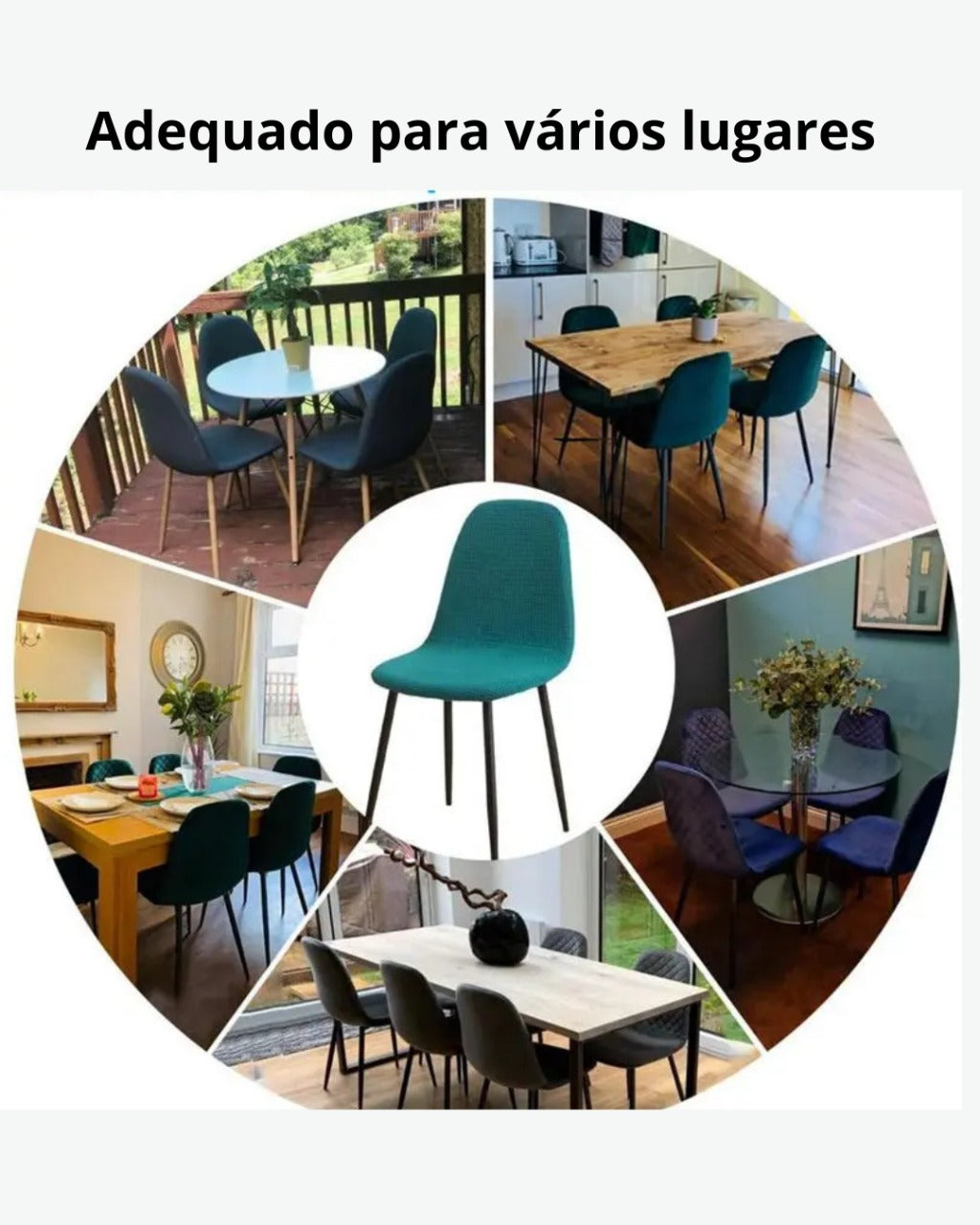 Capa de Cadeira Jacquard à Prova d'Água Curta e Ajustável para Sala de Jantar ou Festa | Home Gaju
