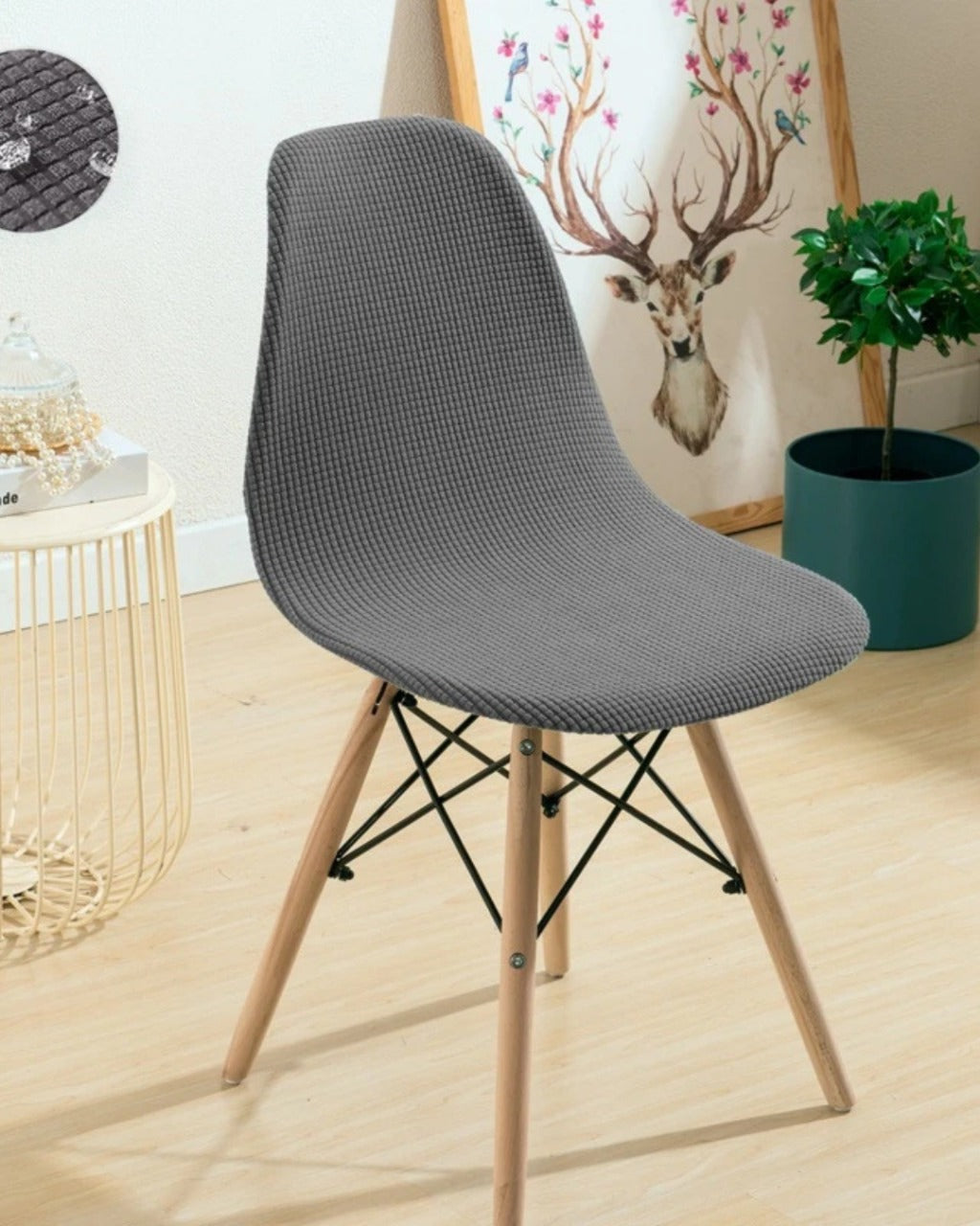 Capa de Cadeira Jacquard à Prova d'Água Curta e Ajustável para Sala de Jantar ou Festa | Home Gaju