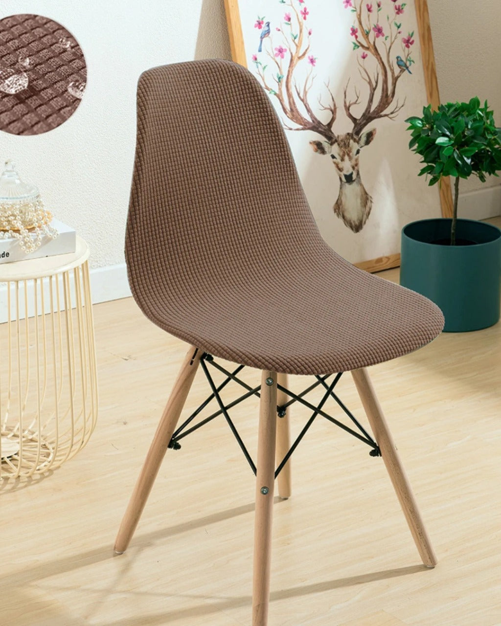 Capa de Cadeira Jacquard à Prova d'Água Curta e Ajustável para Sala de Jantar ou Festa | Home Gaju
