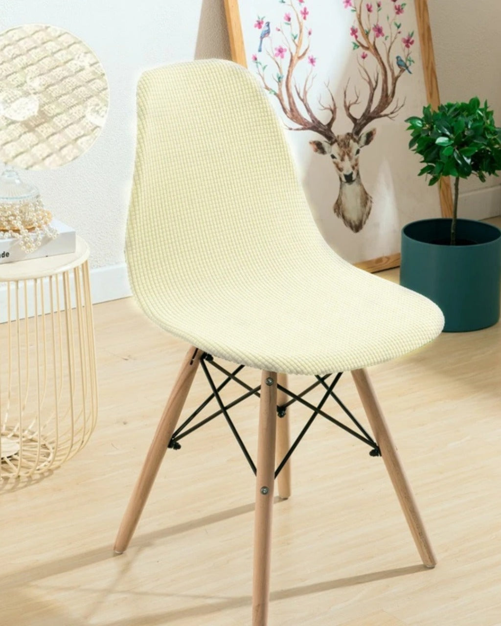 Capa de Cadeira Jacquard à Prova d'Água Curta e Ajustável para Sala de Jantar ou Festa | Home Gaju