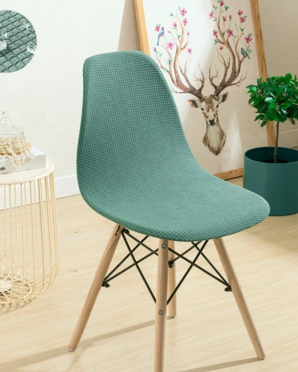 Capa de Cadeira Jacquard à Prova d'Água Curta e Ajustável para Sala de Jantar ou Festa | Home Gaju