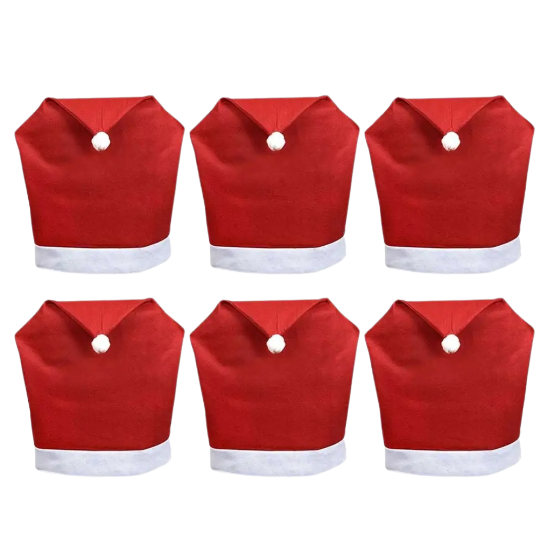 Capa para Cadeira de Natal Chapéu de Papai Noel 6 capas