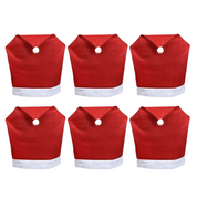 Capa para Cadeira de Natal Chapéu de Papai Noel 6 capas