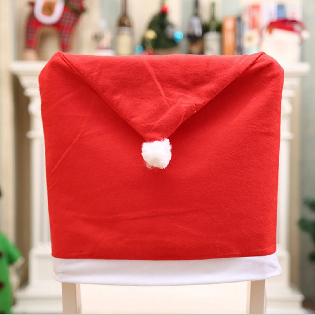 Capa para Cadeira de Natal Chapéu de Papai Noel uma cadeira