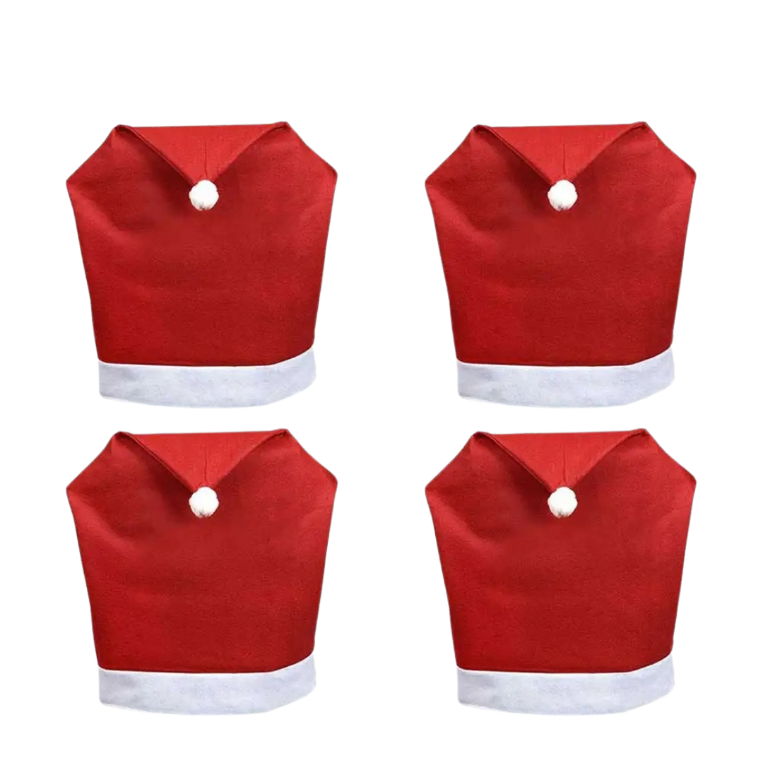 Capa para Cadeira de Natal Chapéu de Papai Noel 4 capas