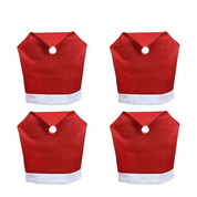Capa para Cadeira de Natal Chapéu de Papai Noel 4 capas