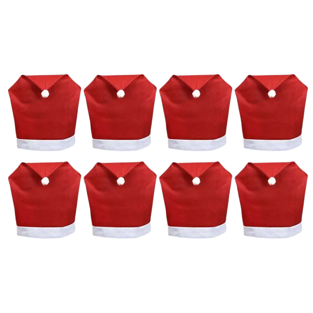 Capa para Cadeira de Natal Chapéu de Papai Noel 8 capas