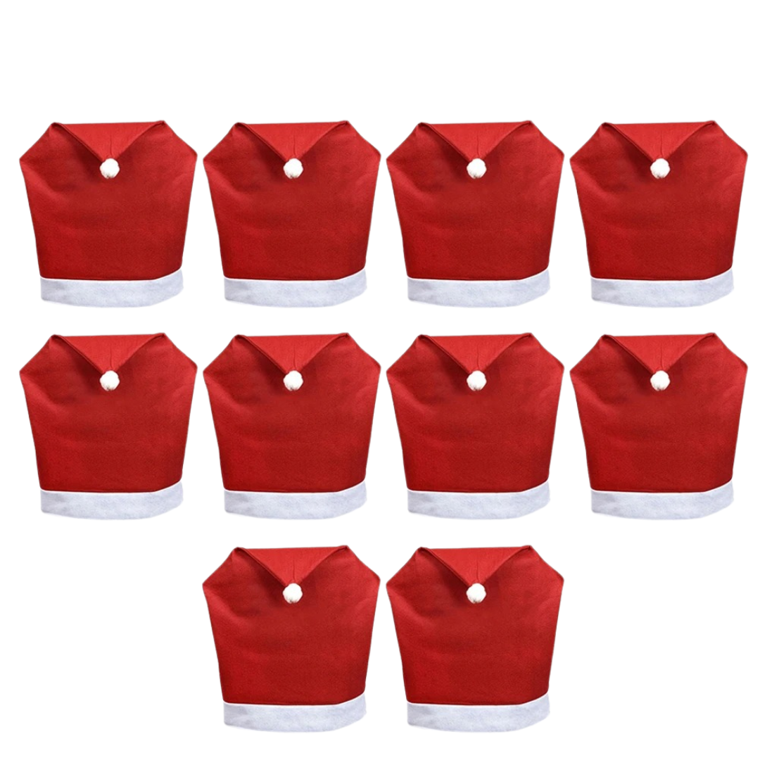 Capa para Cadeira de Natal Chapéu de Papai Noel 10 capas