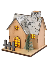 Casa de Madeira de Natal com Luz LED modelo C árvore