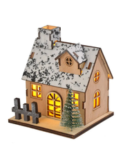 Casa de Madeira de Natal com Luz LED modelo B árvore