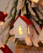 Casa de Madeira de Natal com Luzes LED