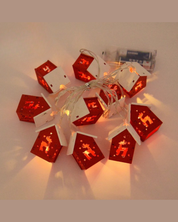 Casa de Madeira de Natal com Luzes LED