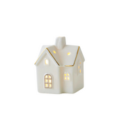 Casinha da Vila Natalina de Cerâmica - Decoração Criativa de Natal Luminosa para Mesa | Home Gaju