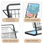 Cesta com Prateleiras de Armazenamento Multifuncional - FRETE GRÁTIS