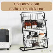 Cesta com Prateleiras de Armazenamento Multifuncional - FRETE GRÁTIS