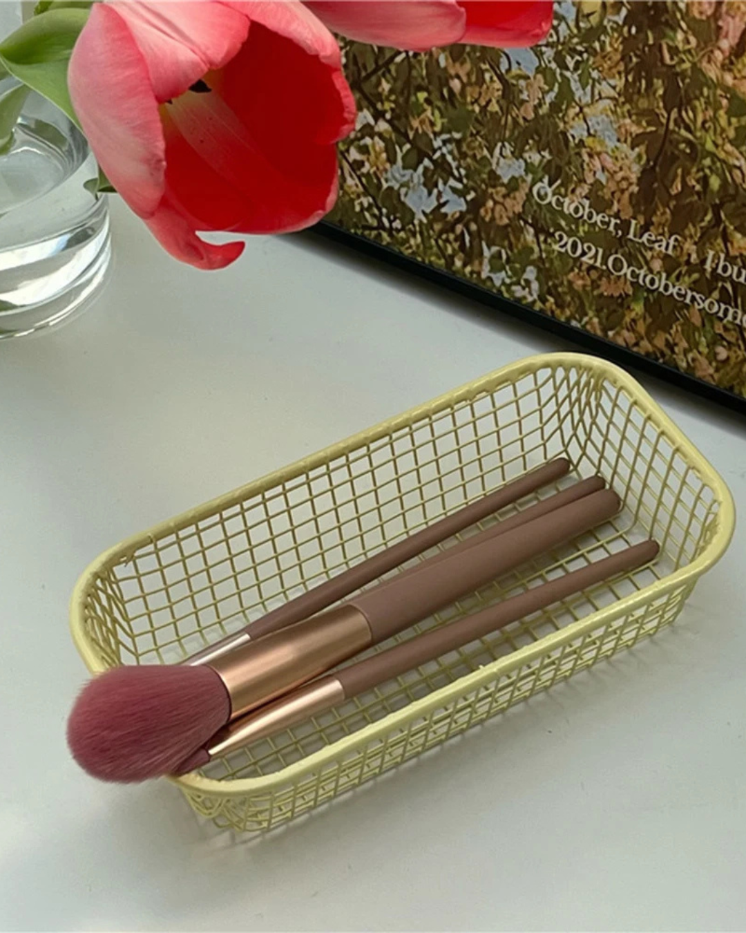 Cesta de Armazenamento de Mesa em Metal Organizador para Escritório e Casa | Home Gaju