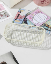 Cesta de Armazenamento de Mesa em Metal Organizador para Escritório e Casa | Home Gaju
