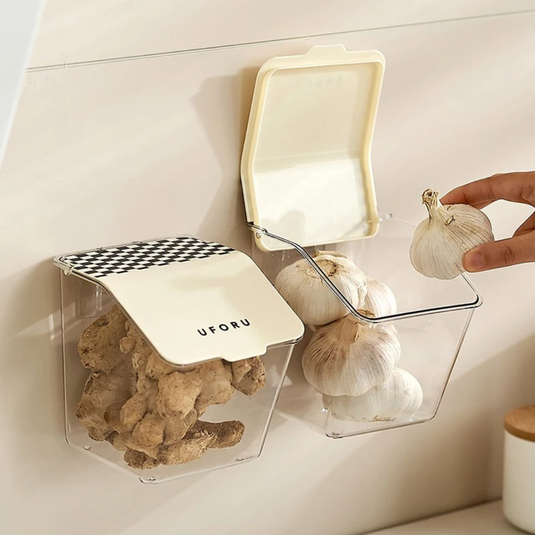 Cesta de Armazenamento de Parede para Cebola e Alho – Sem Perfuração, Organizador de Cozinha Home Gaju