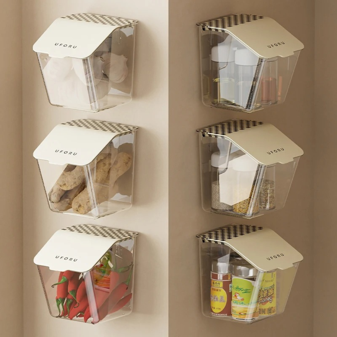 Cesta de Armazenamento de Parede para Cebola e Alho – Sem Perfuração, Organizador de Cozinha Home Gaju