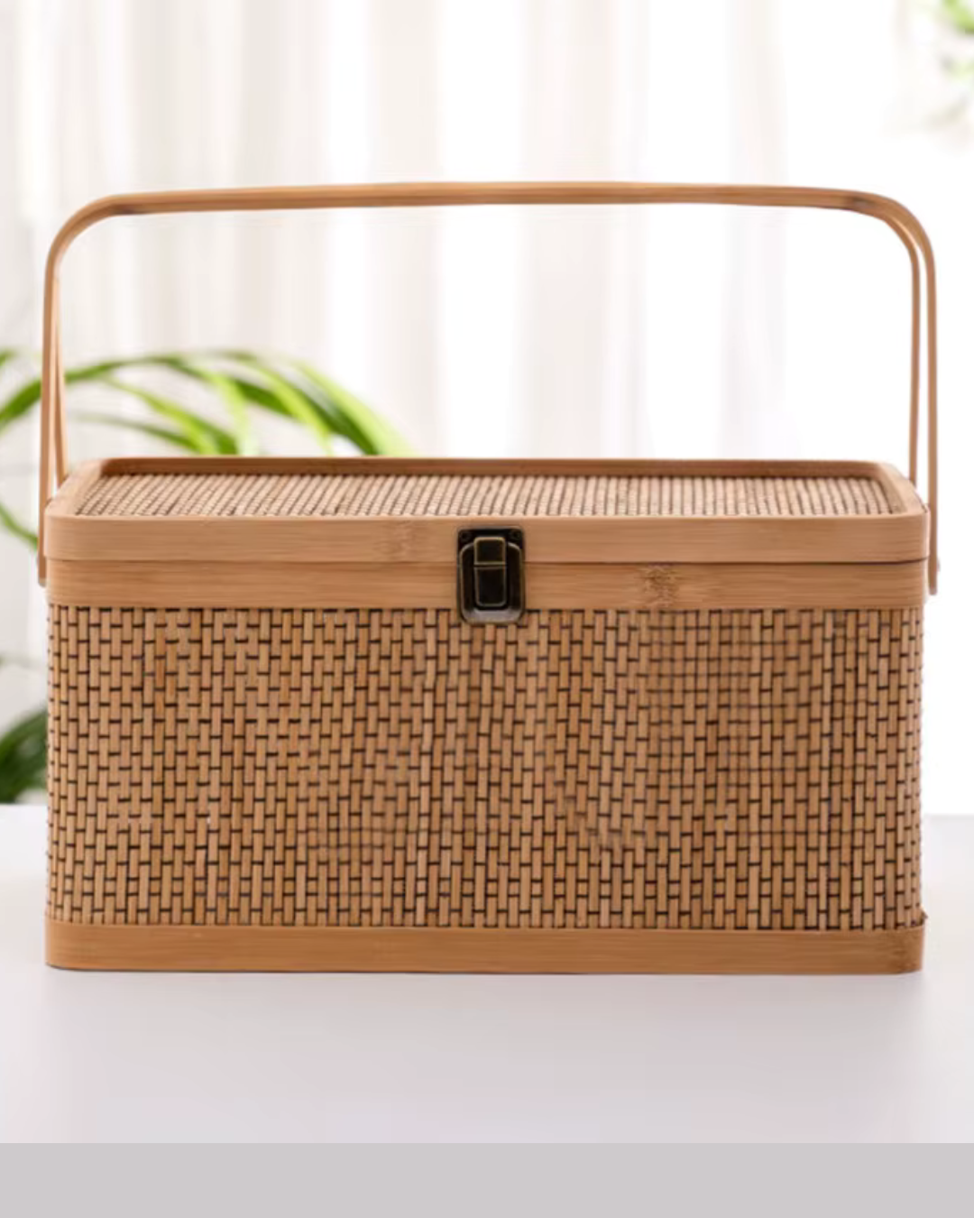 Cesta de Bambu Tecido para Armazenamento Frutas Verduras Ovos e Piqueniques | Home Gaju