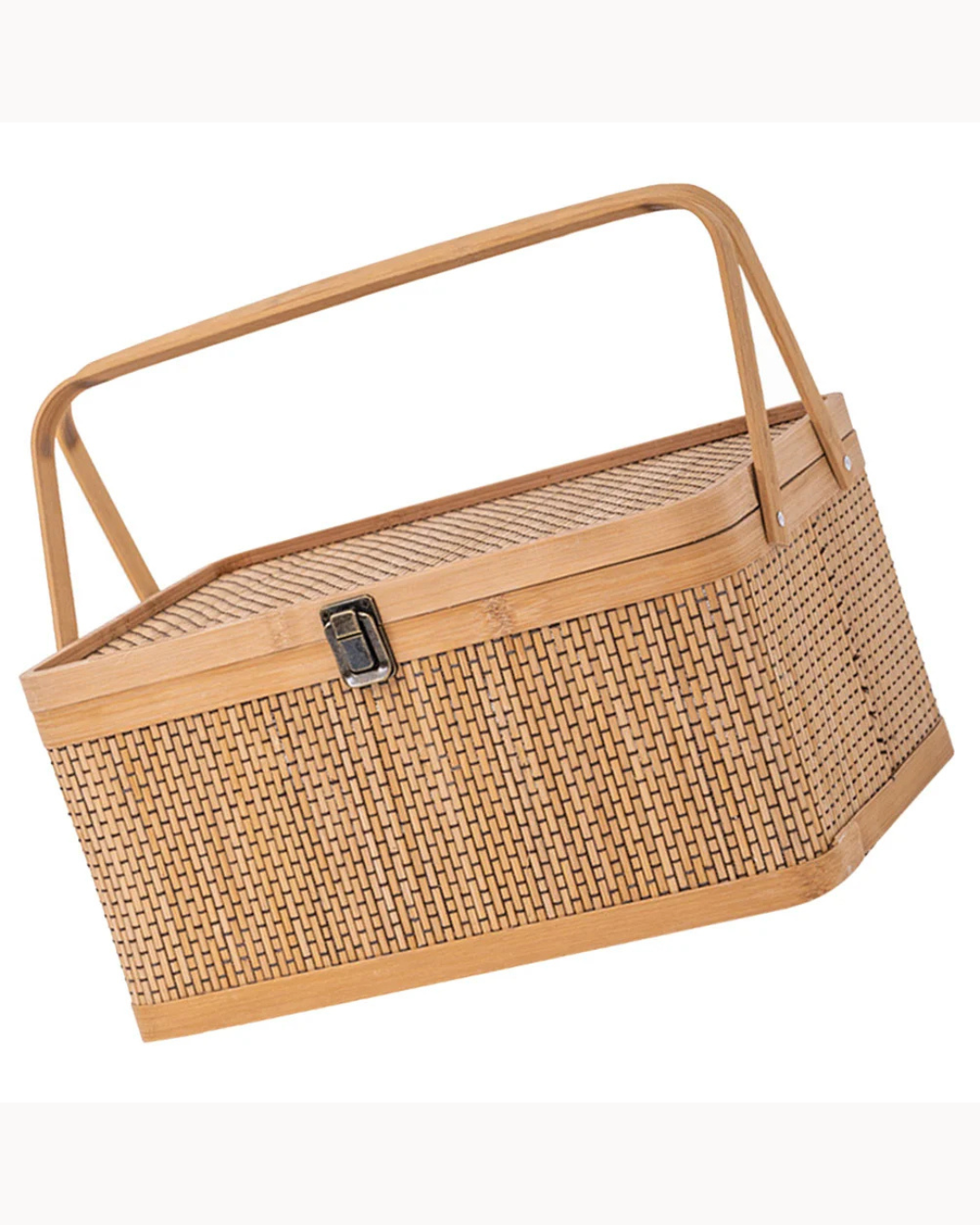 Cesta de Bambu Tecido para Armazenamento Frutas Verduras Ovos e Piqueniques | Home Gaju