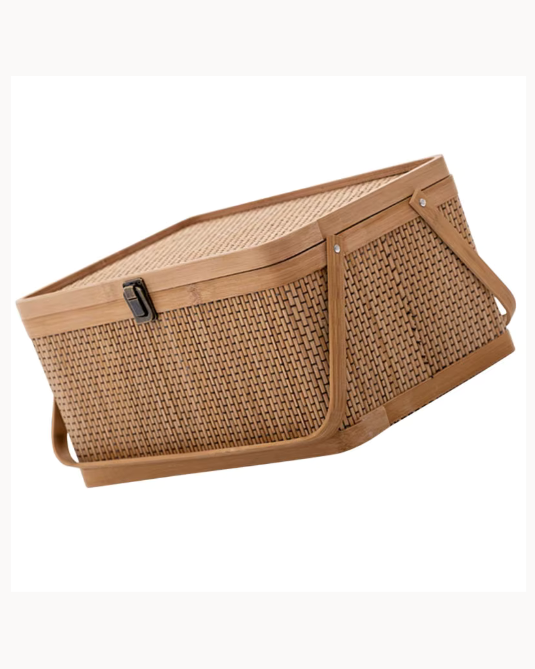 Cesta de Bambu Tecido para Armazenamento Frutas Verduras Ovos e Piqueniques | Home Gaju