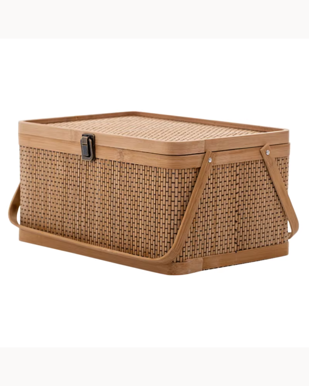Cesta de Bambu Tecido para Armazenamento Frutas Verduras Ovos e Piqueniques | Home Gaju