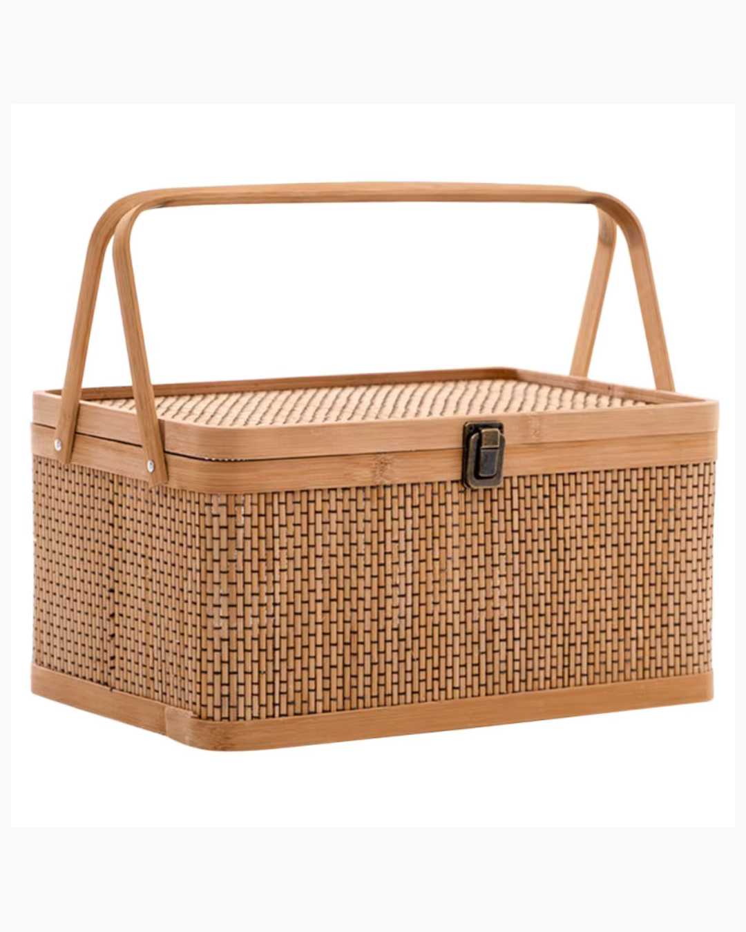 Cesta de Bambu Tecido para Armazenamento Frutas Verduras Ovos e Piqueniques | Home Gaju
