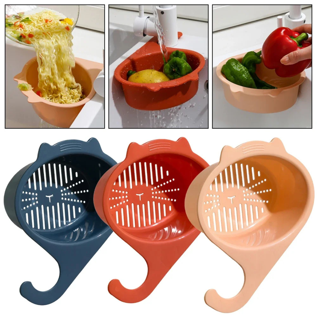 Cesta de Drenagem para Pia em Forma de Gato Organizador Multifuncional para Cozinha | Home Gaju