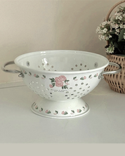 Cesta de Frutas Esmaltada Vintage Rosa Decoração e Armazenamento Elegante | Home Gaju