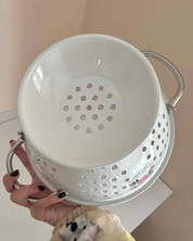 Cesta de Frutas Esmaltada Vintage Rosa Decoração e Armazenamento Elegante | Home Gaju