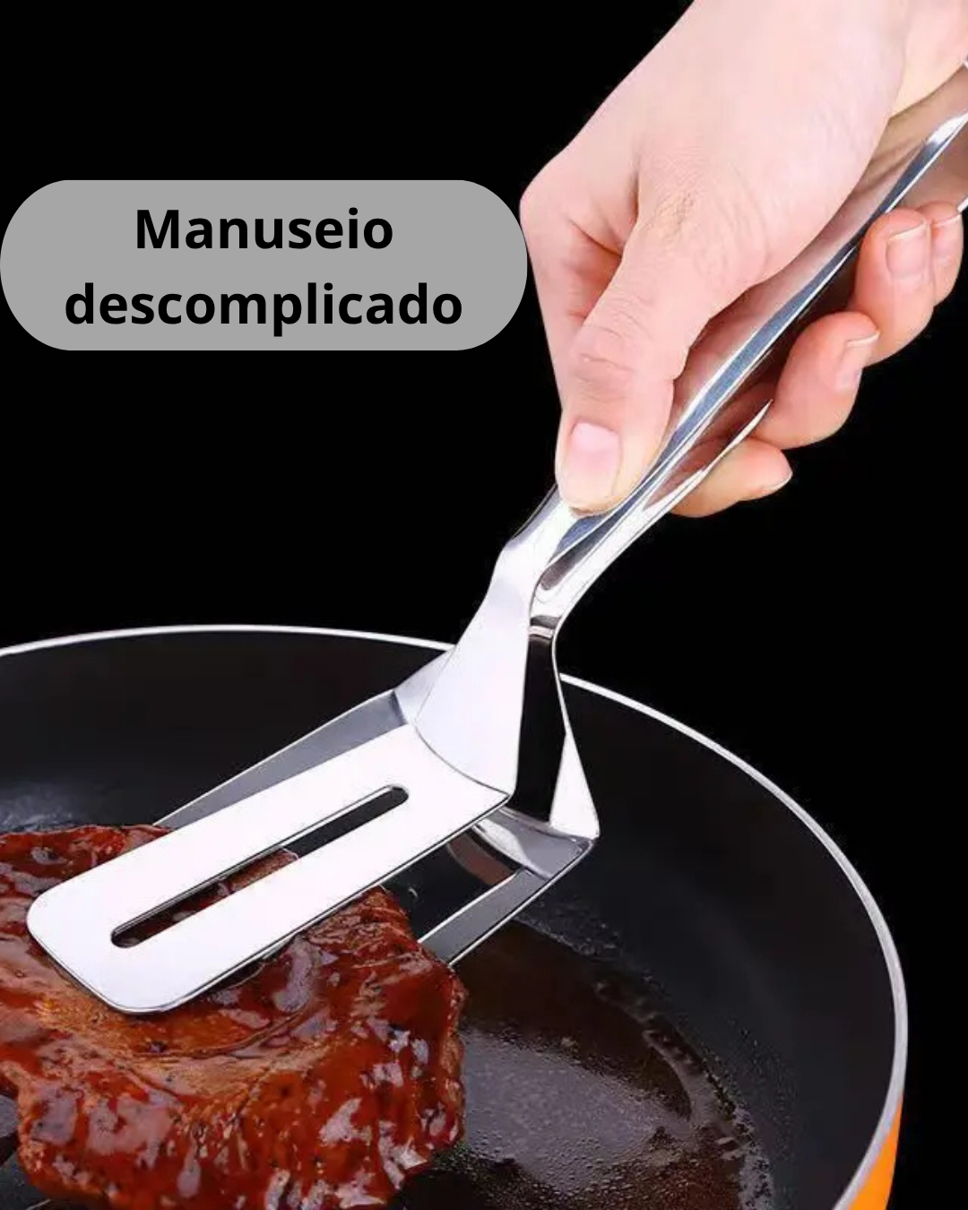 Clipe de Pá de Peixe Frito em Aço Inoxidável 2 em 1 Espátula Dupla para Grelhados | Home Gaju