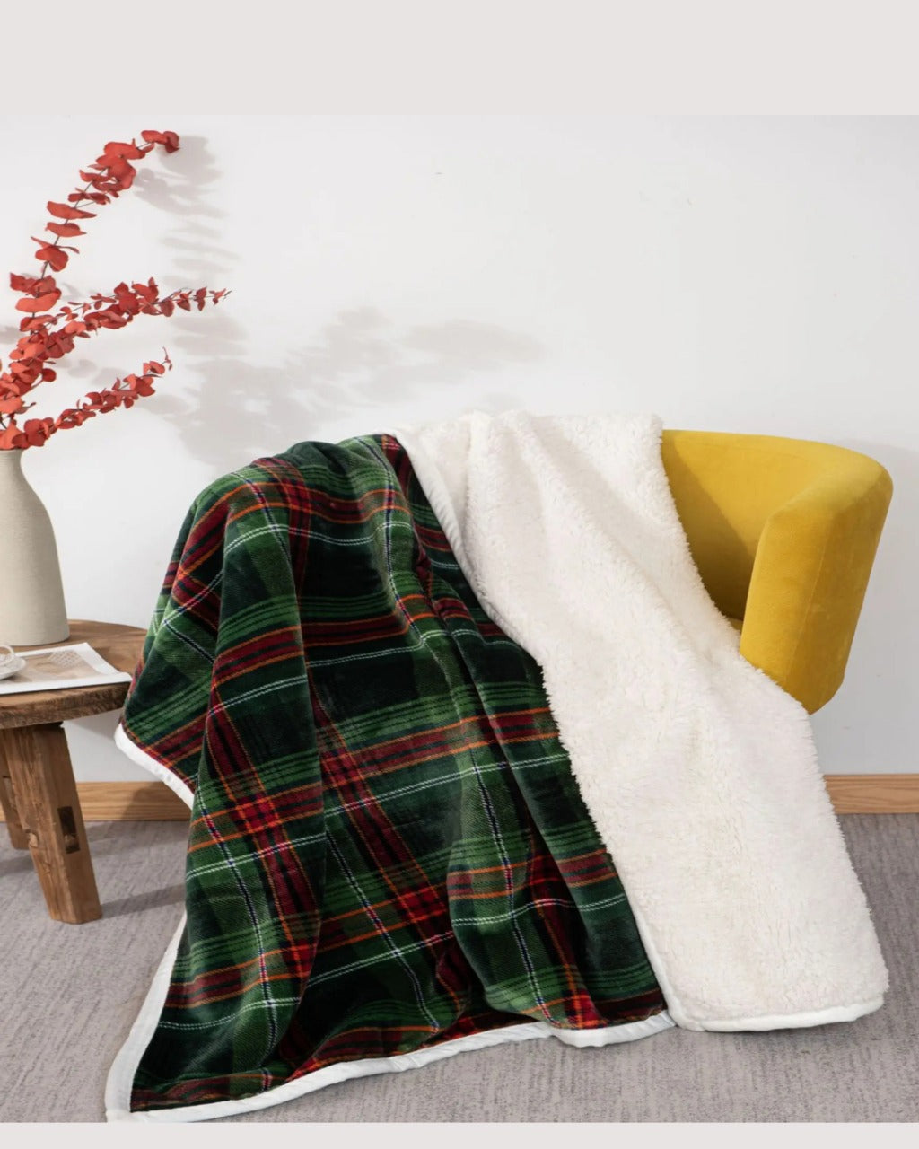 Cobertor de Flanela Dupla Face com Lã de Cordeiro Aconchego para Dormitório e Cama | Home Gaju