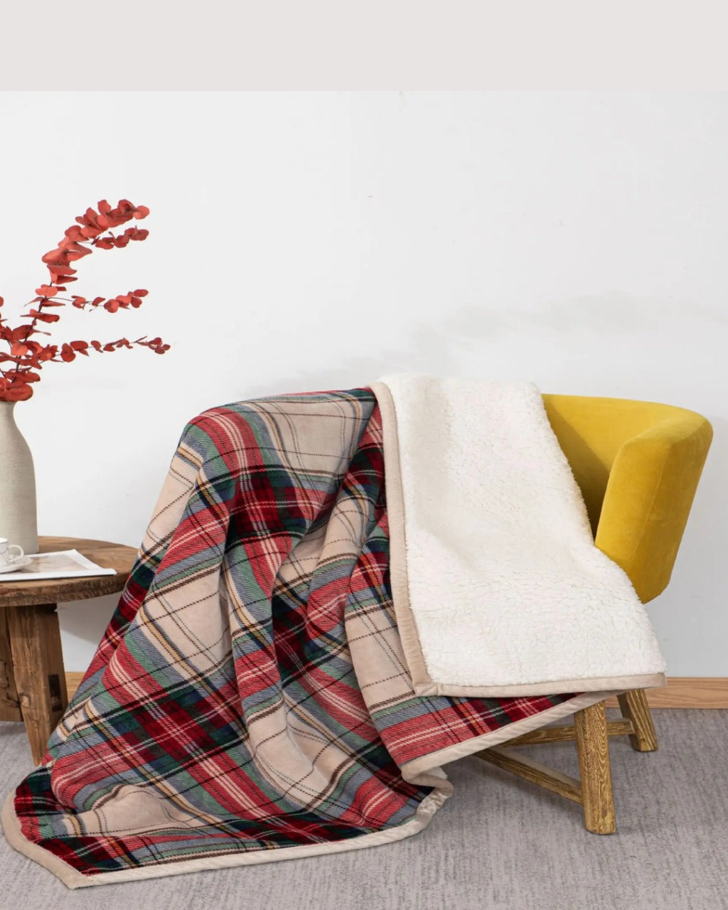 Cobertor de Flanela Dupla Face com Lã de Cordeiro Aconchego para Dormitório e Cama | Home Gaju