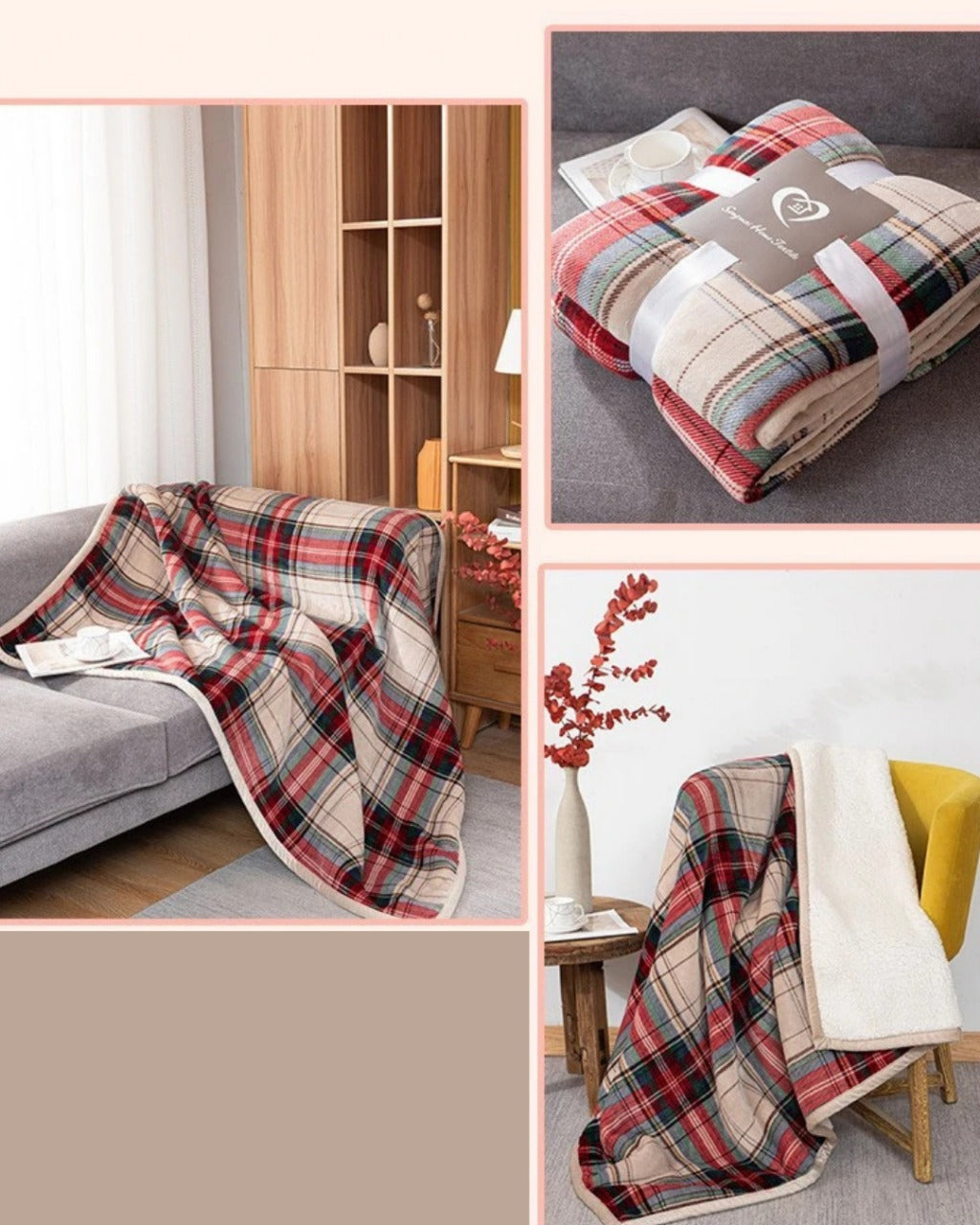 Cobertor de Flanela Dupla Face com Lã de Cordeiro Aconchego para Dormitório e Cama | Home Gaju