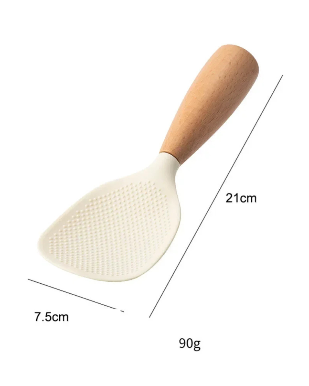 Colher de Arroz de Silicone com Cabo de Madeira Resistente ao Calor | Home Gaju
