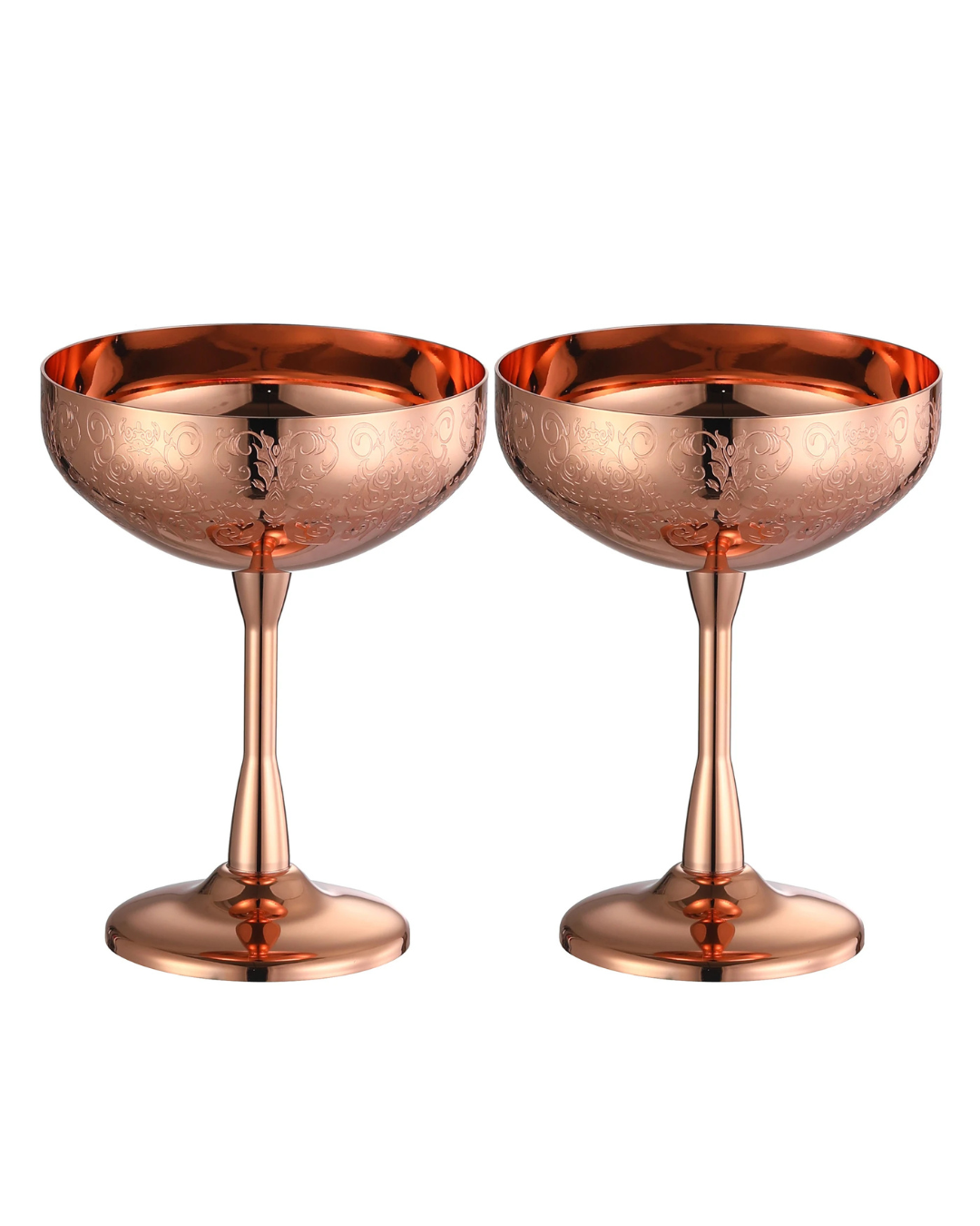 Conjunto 2 Copos Coupe Aço Inox Taças Coquetel Duráveis | Home Gaju