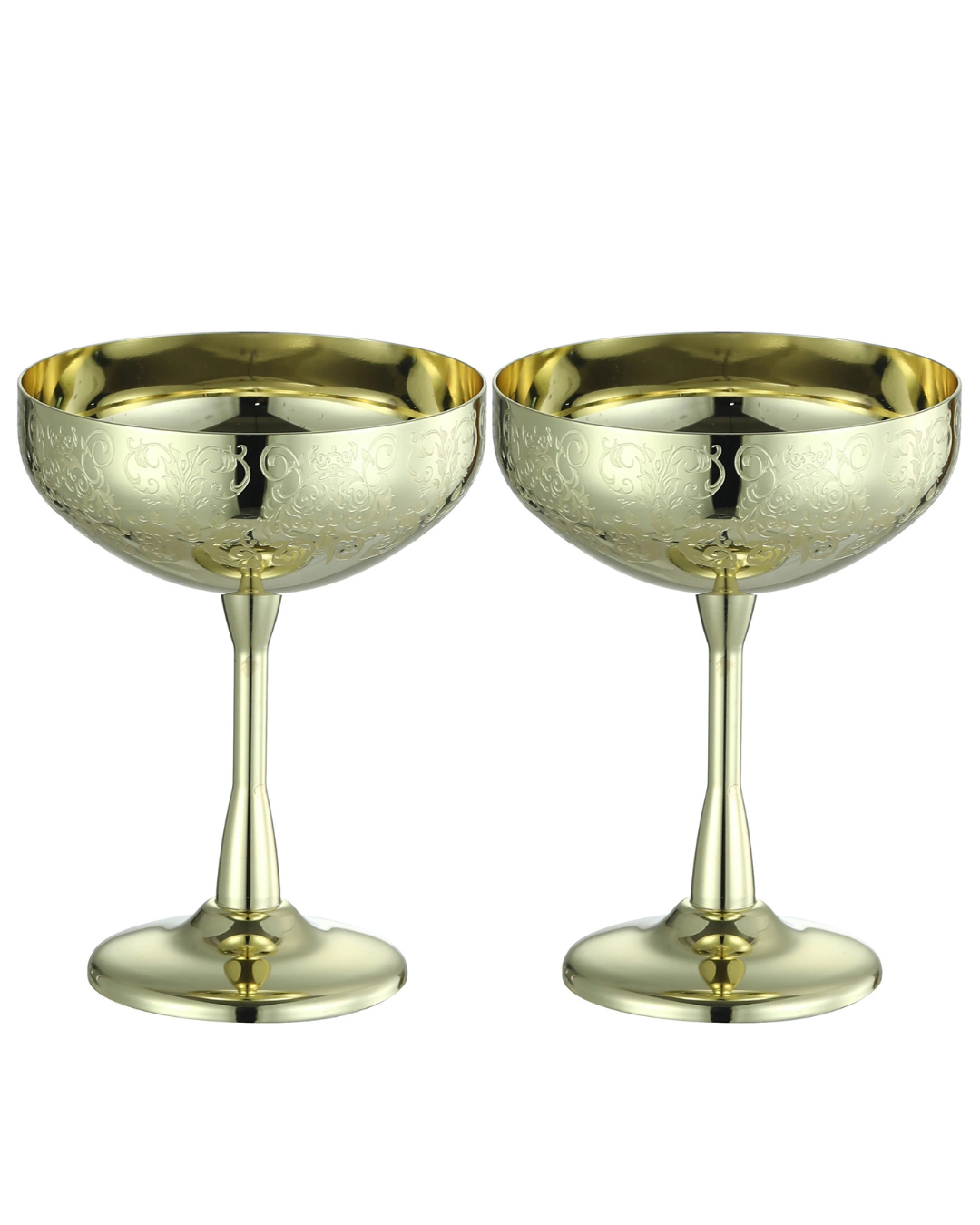 Conjunto 2 Copos Coupe Aço Inox Taças Coquetel Duráveis | Home Gaju